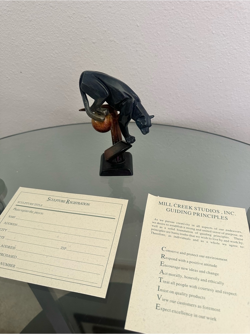 Vintage Mill Creek Studios Art Deco Style Black Panther Sculpture NIB
